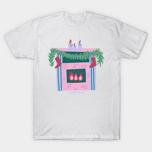 Cozy Christmas Fireplace T-Shirt by chickfish